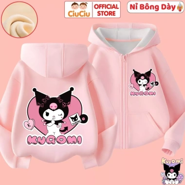 Áo khoác nỉ bông bé gái Kuromi CIUCIU KID - mềm mại, giữ nhiệt, giữ ấm, chỉ 214.000₫