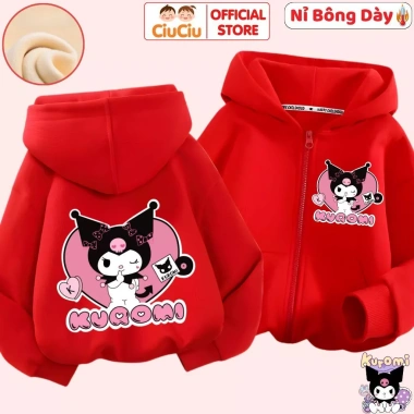 Áo khoác nỉ bông bé gái Kuromi CIUCIU KID - mềm mại, giữ nhiệt, giữ ấm, chỉ 214.000₫