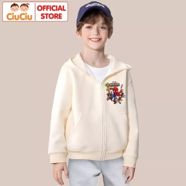 Áo Khoác Nỉ Bông Hoodie Bé Trai Siêu Nhân Marvel CIUCIU KID Vải Nỉ Lót Bông Mềm Mịn Ấm Áp