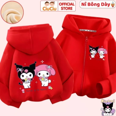 Áo khoác nỉ bông Kuromi cho bé gái CIUCIU KID - vải nỉ lót bông mềm, giữ nhiệt ấm áp, giảm giá 214k 3