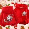 Áo Khoác Nỉ Bông Ông Già Noel Christmas Bé Trai & Bé Gái CIUCIU KID Lót Bông Giữ Nhiệt