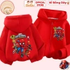 Áo khoác nỉ bông Siêu Nhân Người Nhện CIUCIU KID cho bé, lót bông dày ấm