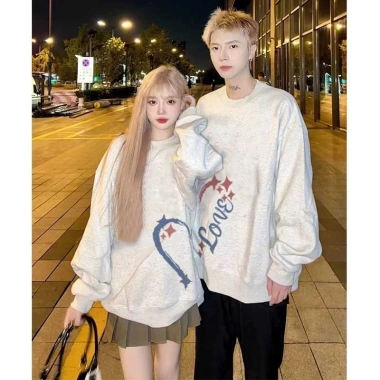 Áo khoác nỉ cặp đôi RTOML sweater hoodie nam nữ trái tim ghép mùa thu đông 69k