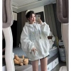 Áo khoác nỉ dày dặn boxy tay phồng, thêu chữ NCUUAA, cúc bấm cổ Ulzzang - giảm còn 199k 3