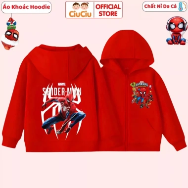 Áo khoác nỉ Hoodie Siêu Nhân Người Nhện bé trai - Nỉ da cá, size 9-33kg, 175.000₫ 10