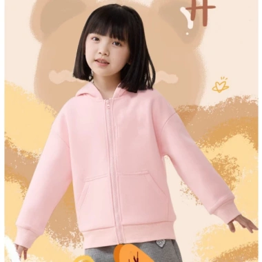 Áo khoác nỉ lót lông BabyloveGO 2.026 cho bé gái, có mũ và khóa kéo tiện lợi AKN04, giảm giá 199.000₫