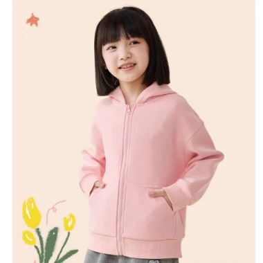 Áo khoác nỉ lót lông BabyloveGO 2.026 cho bé gái, có mũ và khóa kéo tiện lợi AKN04, giảm giá 199.000₫