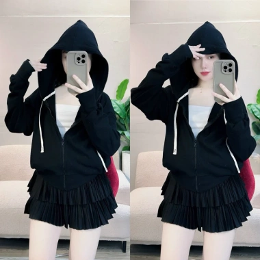 Áo khoác nữ chống nắng gân lụa form lửng nón to bigsize - Giá 169k giảm từ 202.8k