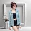 Áo khoác nữ chống nắng vải thun đốm co giãn 4 chiều – 6 túi, dây kéo dài tới mũi 9