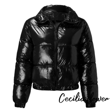 Áo khoác nữ dài tay cổ đứng quilted puffer rộng ấm áp mùa đông giá 494k