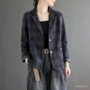 Áo khoác nữ kẻ sọc giản dị cổ điển mùa xuân - rộng rãi, dễ phối, tôn dáng dài tay - 492.480 VND 3