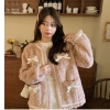 Áo khoác nữ mùa đông lông cừu dày dặn, nơ cài cổ điển, giữ ấm trẻ trung, giá 270.000 VND