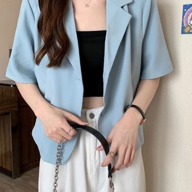 Áo khoác nữ mùa hè 2.023 kiểu Hàn Quốc, ngắn tay nhẹ mỏng, giảm giá còn 150.120 VND 9