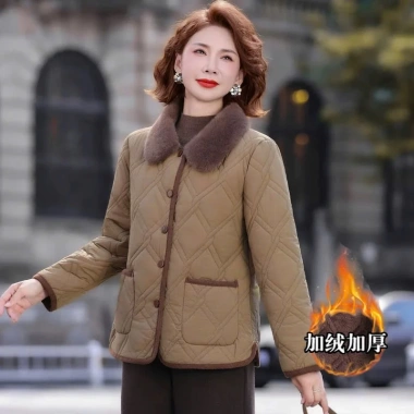 Áo Khoác Nữ QC201 Ngoài Phao, Lót Lông Mềm, Cổ Lông Sang Trọng – Giảm Giá 299k