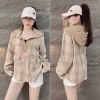 Áo khoác nữ QUỲNH NHI mùa hè - Flannel + thun gân, mềm, nón chống nắng - 229k