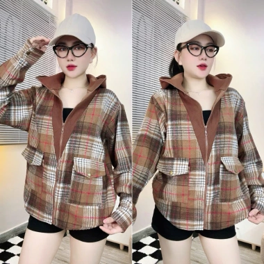 Áo khoác nữ QUỲNH NHI mùa hè - Flannel + thun gân, mềm, nón chống nắng - 229k 6