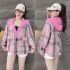 Áo khoác nữ QUỲNH NHI mùa hè - Flannel + thun gân, mềm, nón chống nắng - 229k 8