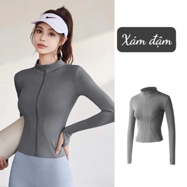 Áo khoác nữ tập yoga QC L1 kim lạnh, chống nắng UV, thoáng khí co dãn 4 chiều