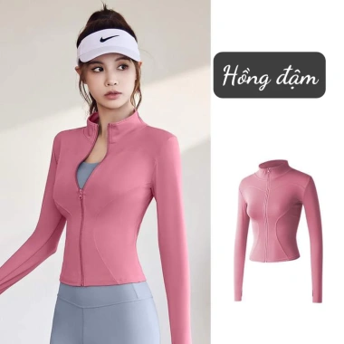 Áo khoác nữ tập yoga QC L1 kim lạnh, chống nắng UV, thoáng khí co dãn 4 chiều