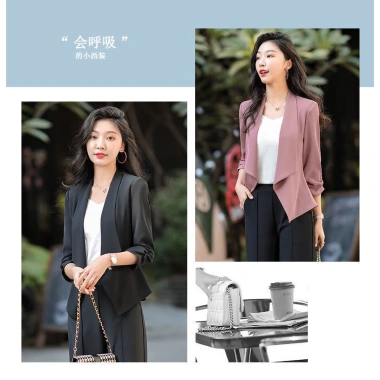 Áo khoác nữ tay ba phần mỏng màu hồng thời trang xuân hè size nhỏ giảm giá 250k 9