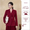 Áo khoác nữ vest dạ tuýt vạt xéo MUNCCI đỏ/trắng kem – Chảnh công sở, ưu đãi 22%