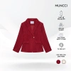Áo khoác nữ vest dạ tuýt vạt xéo MUNCCI đỏ/trắng kem – Chảnh công sở, ưu đãi 22% 2