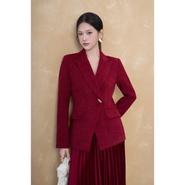 Áo khoác nữ vest dạ tuýt vạt xéo MUNCCI đỏ/trắng kem – Chảnh công sở, ưu đãi 22% 4 Áo khoác nữ vest dạ tuýt vạt xéo MUNCCI đỏ/trắng kem – Chảnh công sở, ưu đãi 22% 4