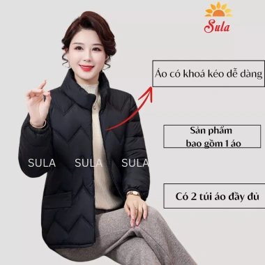 Áo khoác phao chần bông siêu nhẹ họa tiết sóng: Giá ưu đãi 250.000 cho mẹ và người già