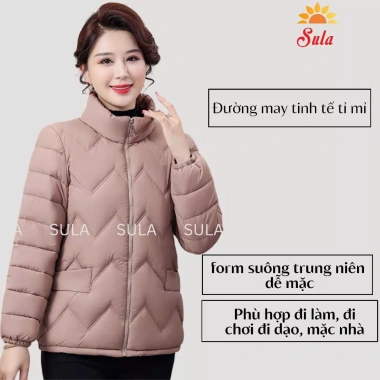 Áo khoác phao chần bông siêu nhẹ họa tiết sóng: Giá ưu đãi 250.000 cho mẹ và người già