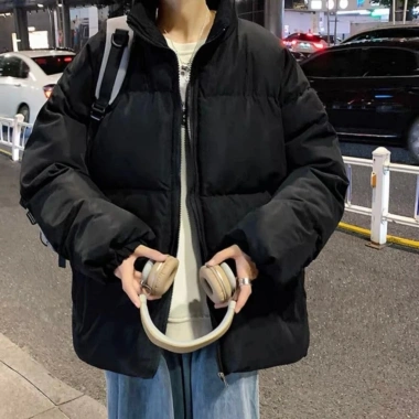 Ao Khoac Phao Co Cao Phoi Vien Chan Bong 3 Lop Day Dan Sieu Am Thoi Trang