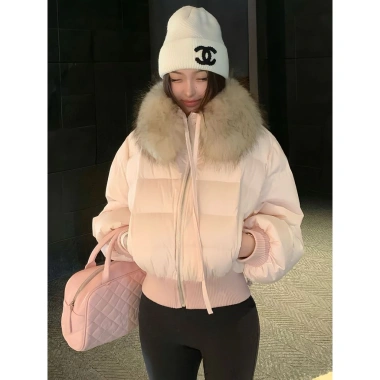 Áo khoác phao croptop lông siêu ấm phong cách Hàn Quốc giảm còn 540k