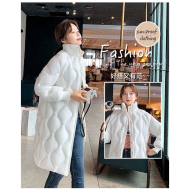 Áo khoác phao đệm cổ đứng dài, phong cách Hàn Quốc, cỡ nhỏ, thời trang mùa đông nữ – Giá ưu đãi 536.164 VND