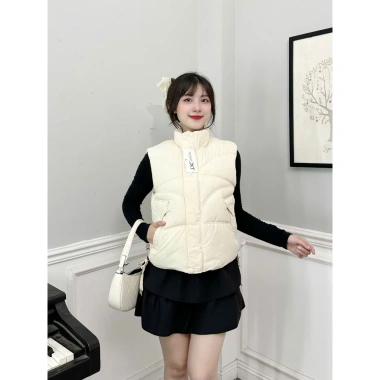 Áo khoác phao gile 3 lớp trần bông lót lụa 40-75kg cổ đứng túi 2 bên mẫu 2.025 169k