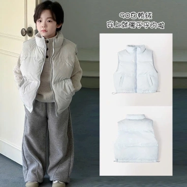 Áo khoác phao gile E.LE.PHANT lông vũ siêu nhẹ dày ấm cho bé trai & bé gái – giảm còn 259k