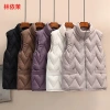 Áo khoác phao gile nữ trung niên giữ ấm mùa đông dáng suông nhẹ vải dù cao cấp 8