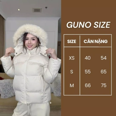 Áo Khoác Phao GUNO Siêu Nhẹ Chần Bông, Mũ Lông Tháo Rời, Siêu Ấm - Giảm Giá 650k (Số Lượng Có Hạn) 8