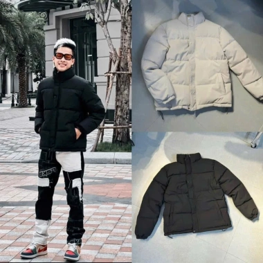 Áo Khoác Phao Mùa Đông Unisex Form Rộng Không Logo Chống Rách Giữ Ấm Hot 2.024 cho nam nữ 4