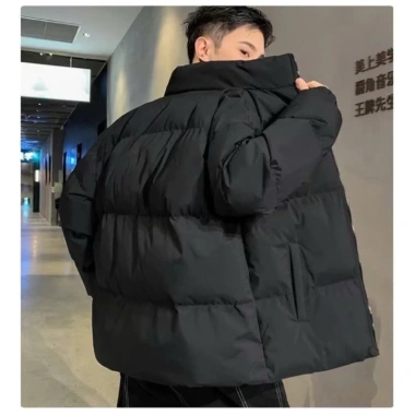 Áo Khoác Phao Mùa Đông Unisex Form Rộng Không Logo Chống Rách Giữ Ấm Hot 2.024 cho nam nữ 5
