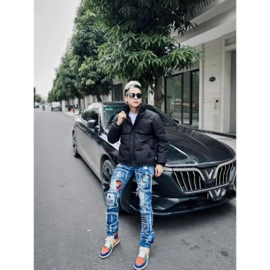 Áo Khoác Phao Mùa Đông Unisex Form Rộng Không Logo Chống Rách Giữ Ấm Hot 2.024 cho nam nữ 9