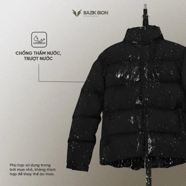 Áo khoác phao nam 3 lớp Bazik Bion SHIELD PUFFER giữ ấm, trượt nước, mũ liền, cản gió - 499k giảm giá
