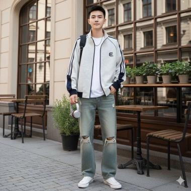 Áo khoác phao nam nữ cổ cao logo thêu cá tính, năng động, dễ phối outfit 169.750₫