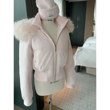 Áo khoác phao ngắn có mũ lông, form fit chun eo, thời trang mùa đông - chỉ 399.000₫ 4