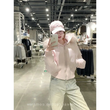 Áo khoác phao ngắn có mũ lông, form fit chun eo, thời trang mùa đông - chỉ 399.000₫ 7