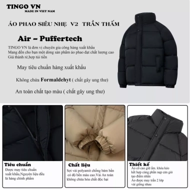 Áo khoác phạo siêu nhẹ V2 TINGO Unisex Nam Nữ – vải công nghệ Aps17, giá ưu đãi 450.000₫