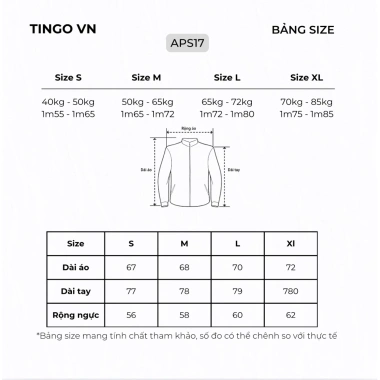 Áo khoác phạo siêu nhẹ V2 TINGO Unisex Nam Nữ – vải công nghệ Aps17, giá ưu đãi 450.000₫