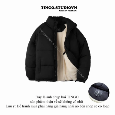 Áo khoác phao suông lót lông cừu cao cấp TINGO – Đại hàn dày dặn, chống rét, giữ ấm Unisex 310k