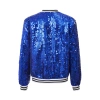 Áo Khoác Sequin Lấp Lánh cho Bé Gái - Nyeemya, Dài Tay, Khóa Kéo, Viền Sọc, Phong Cách Bóng Chày, Tiệc Nhảy Múa 3
