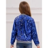 Áo Khoác Sequin Lấp Lánh cho Bé Gái - Nyeemya, Dài Tay, Khóa Kéo, Viền Sọc, Phong Cách Bóng Chày, Tiệc Nhảy Múa 10