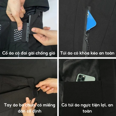Áo khoác size lớn 55-150kg, chất gió tráng bạc, ngăn UV, 2 lớp nẹp đen – COUTURE 169k 5