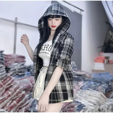 Áo khoác sơ mi dạ kẻ chống nắng, chất dày dặn, mặc 4 mùa cho nam và nữ chỉ 109k